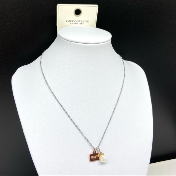 NEW American Eagle AEO Believe Pearl Necklace - Picture 3 of 4